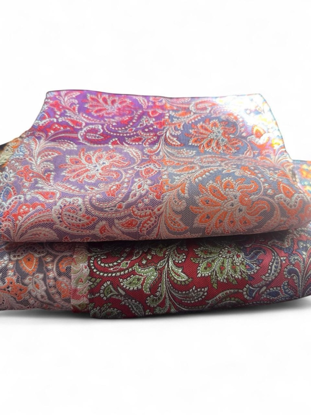 2pc 56”x80” 100% Italian silk paisley fabric panels sewing